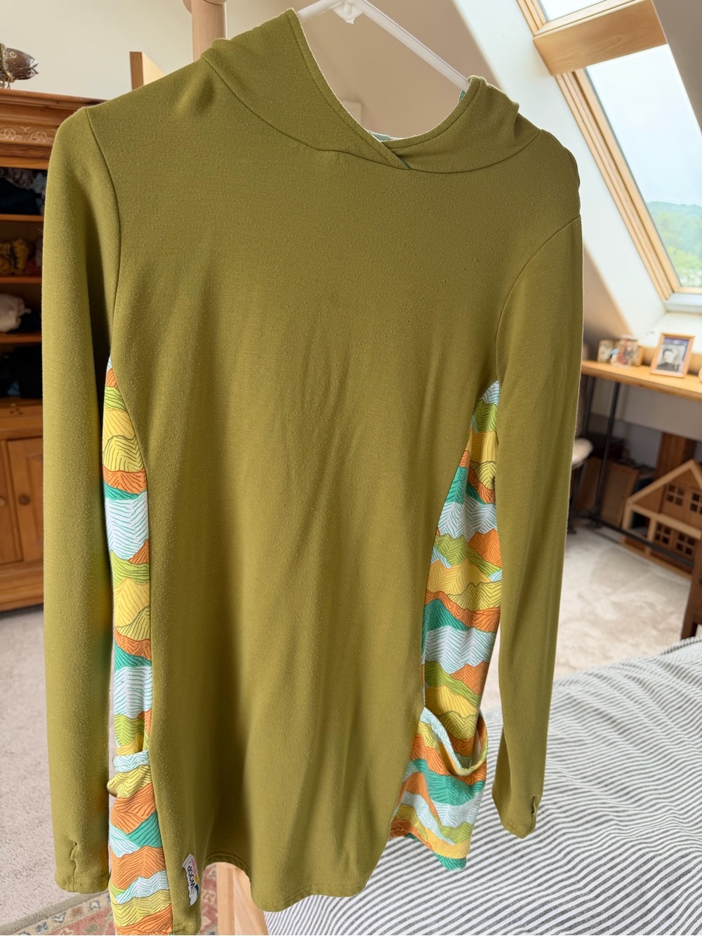 SWOOP multiple  Alaska Women Olive , periwinkle and black Hooded tunics 85. Each